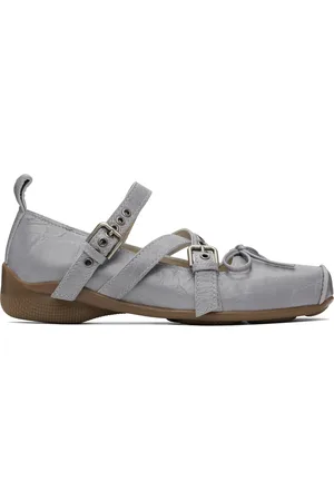 OPEN YY Ballerines bleues à brides entrecroisées et à boucles