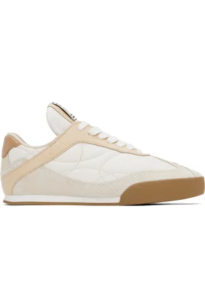 Chloé Baskets Kick beige et blanc à logos