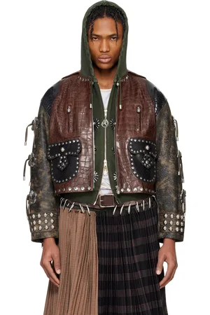 Chopova Lowena Blouson Afterclap brun en cuir