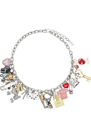Marc Jacobs Collier argenté à breloques graphiques