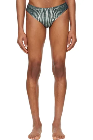 Jean Paul Gaultier Slip de bain noir à motif en spirale