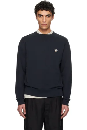 Maison Kitsuné Pull molletonné noir à écusson à logo de renard - Café Kitsuné