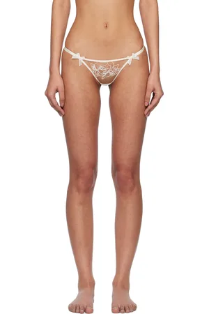 Agent Provocateur String Lindie blanc cassé et beige
