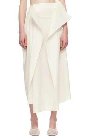 Issey Miyake Jupe longue blanc cassé - AMPLE