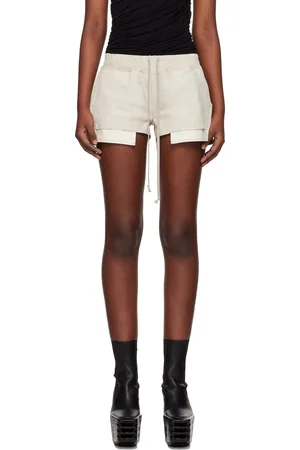 Rick Owens Short boxeur Fog blanc cassé en cuir - Hollywood