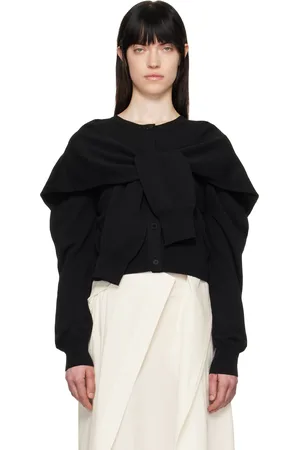 Issey Miyake Cardigan noir à panneaux de style manches