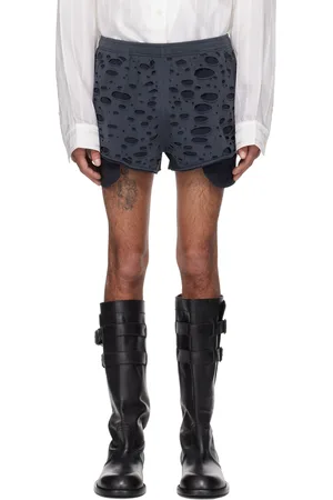 Acne Studios Short noir à effet usé