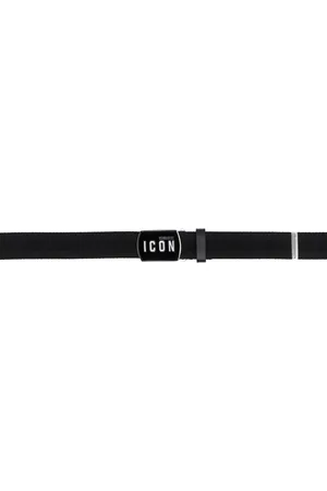 Dsquared2 Ceinture noire à plaque à logo Icon