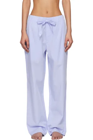 Tekla Pantalon de pyjama bleu en popeline