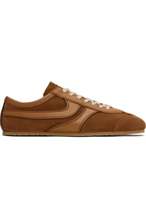 DRIES VAN NOTEN Baskets brun clair en suède