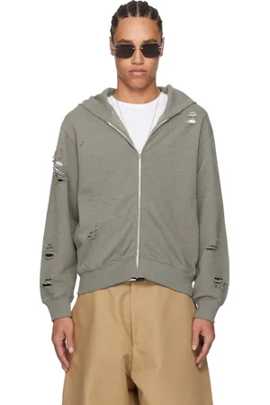 Acne Studios Pull à capuche vert à glissière