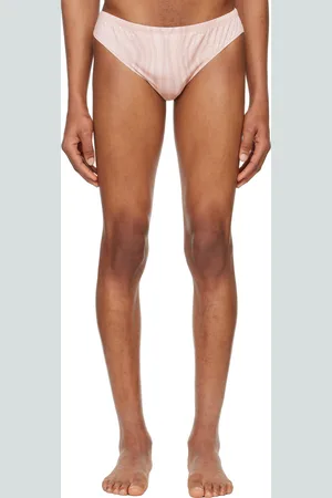 Jean Paul Gaultier Slip de bain rose à motif en spirale