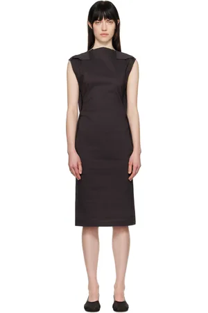 Issey Miyake Robe midi brune - AMPLE