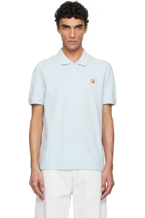 Maison Kitsuné Polo bleu à écusson à logo de renard