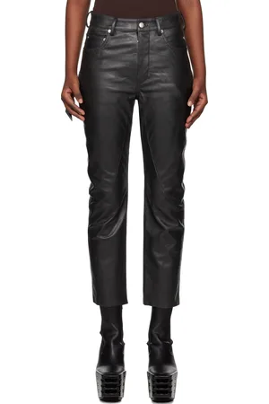 Rick Owens Pantalon Detroit noir en cuir - Hollywood