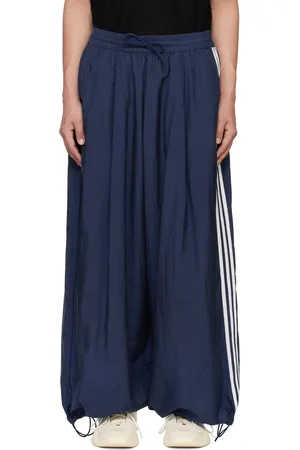 Y-3 Pantalon de survêtement bleu à trois rayures