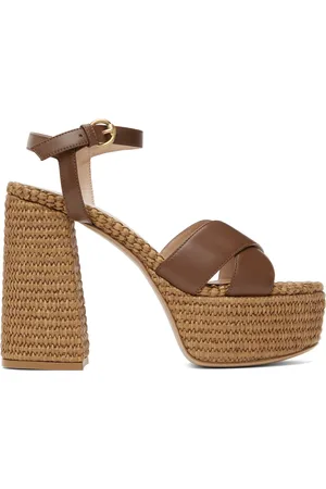 Gianvito Rossi Sandales à talon bottier Bebe brunes