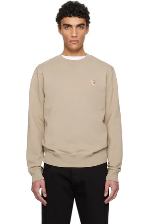 Maison Kitsuné Pull molletonné vert à écusson à logo de renard