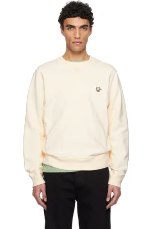 Maison Kitsuné Pull molletonné blanc cassé à écusson à logo de renard - Café Kitsuné