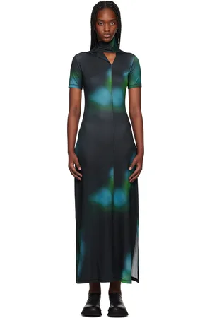 Y-3 Robe longue ajustée multicolore à motif sur l
