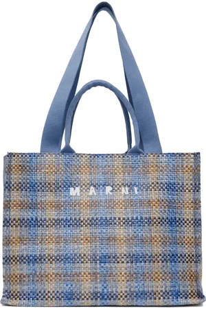 Marni Grand cabas de style panier bleu et beige