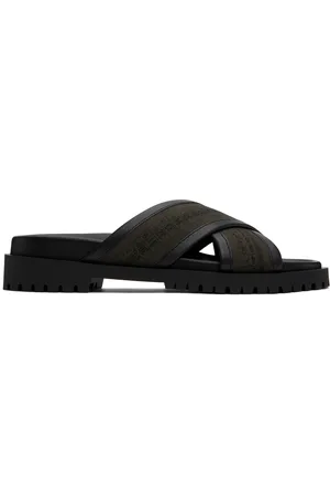 OFF-WHITE Sandales Chicago kaki et noir à brides entrecroisées