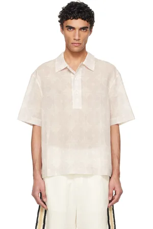 COMMAS Chemise blanc cassé en voile transparent à motif fleuri