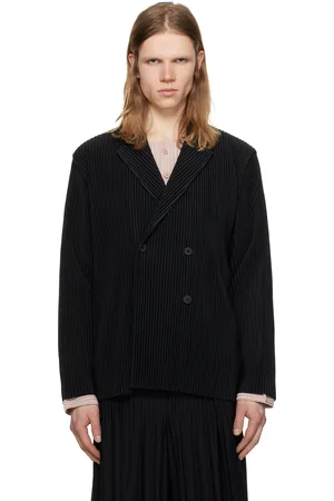 Issey Miyake Veston façon costume plissé 1 noir