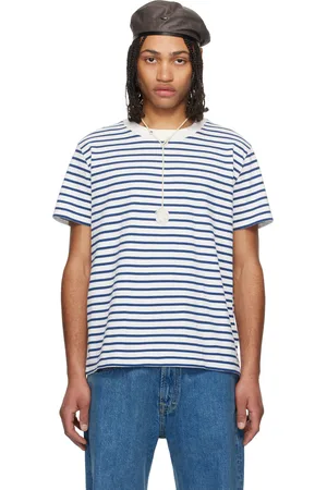 OUR LEGACY T-shirt Bliss blanc et bleu