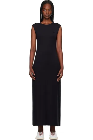 Y-3 Robe midi noire à dos ouvert