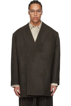 FEAR OF GOD Manteau brun sans col