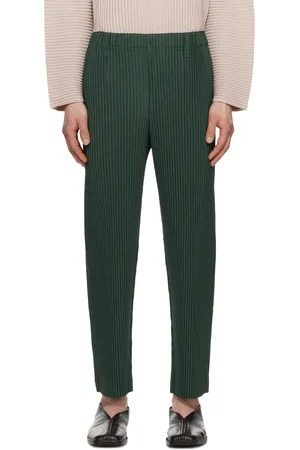 Issey Miyake Pantalon façon costume plissé 1 vert