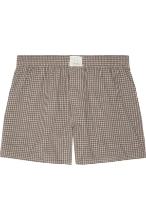 ERL Boxer brun à mini motif écossais
