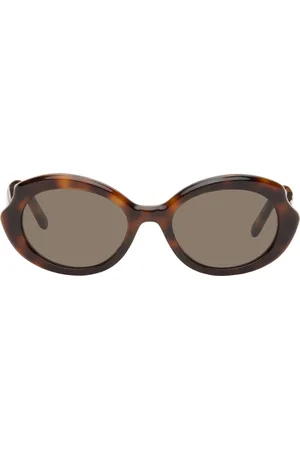 Loewe Lunettes de soleil ovales écailles de tortue à monture fine
