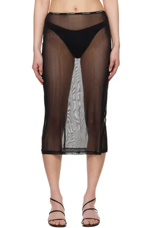 Silk Laundry Jupe midi noire en filet