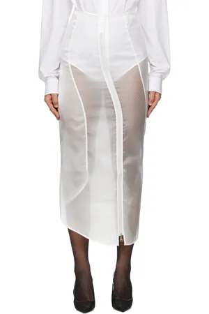 COPERNI Jupe longue blanche en organza