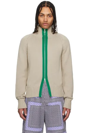 Edward Cuming Blouson de survêtement Chakra beige en tricot