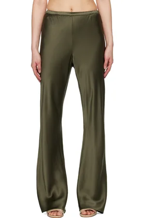 Silk Laundry Pantalon de détente coupé sur le biais vert