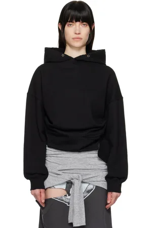 OPEN YY Pull à capuche déconstruit noir