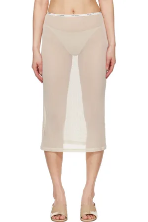 Silk Laundry Jupe midi beige en filet