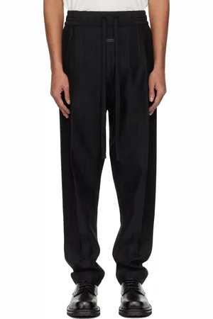FEAR OF GOD Pantalon noir à cordon coulissant et à rayures fines - Eternal