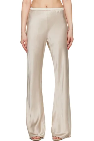 Silk Laundry Pantalon de détente coupé sur le biais beige