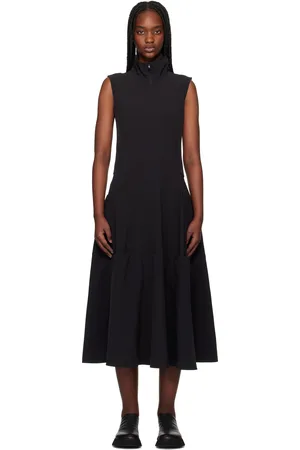 Y-3 Robe midi noire à demi-glissière