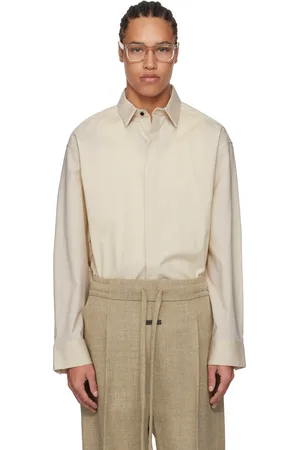 FEAR OF GOD Chemise beige en toile oxford à boutons