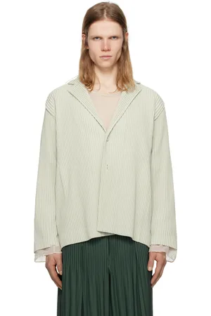 Issey Miyake Veston façon costume plissé 1 gris