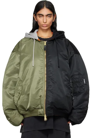 Vetements Blouson aviateur réversible kaki et noir à capuche et à panneaux édition Alpha Industries