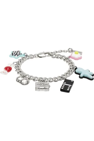 Marc Jacobs Bracelet argenté à breloques de style autocollant