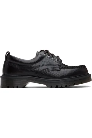 Dr. Martens Derbys Lowell bruns en cuir Analine gaufré façon croco