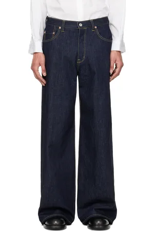 Fumito Ganryu Jean inversé bleu marine à cinq poches