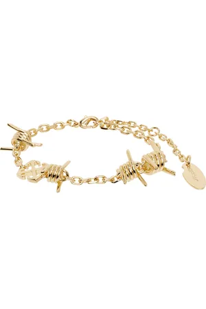 OFF-WHITE Bracelet doré à ornements de style fil barbelé
